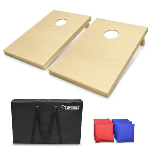 GoSports 3ft x 2ft Tailgate Size Solid Wood Cornhole Set