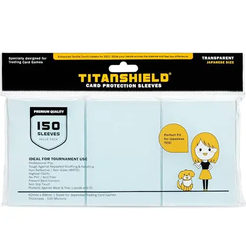 Clear TitanShield Japanese sized trading card sleeves for Yu-Gi-Oh