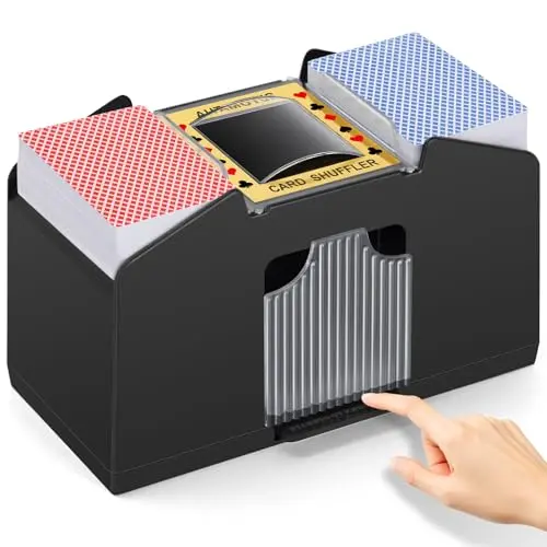 Unniweei black automatic card shuffler for 1-4 decks