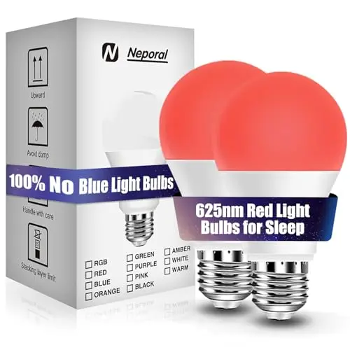 Neporal A19 red light bulb for sleep