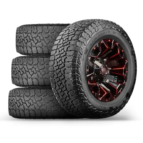 Mastertrack BADLANDS AT all-terrain tire showing its variable pitch tread